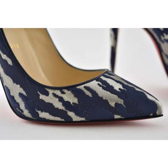 Christian Louboutin Pigalle Follies 100 Blue Camo JQ Camouloubi Heel Pump 38.5 - Picture 4 of 11